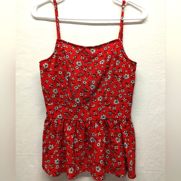 Mi Ami Tops - Mi Ami Red Floral Tank w/ Adjustable Straps